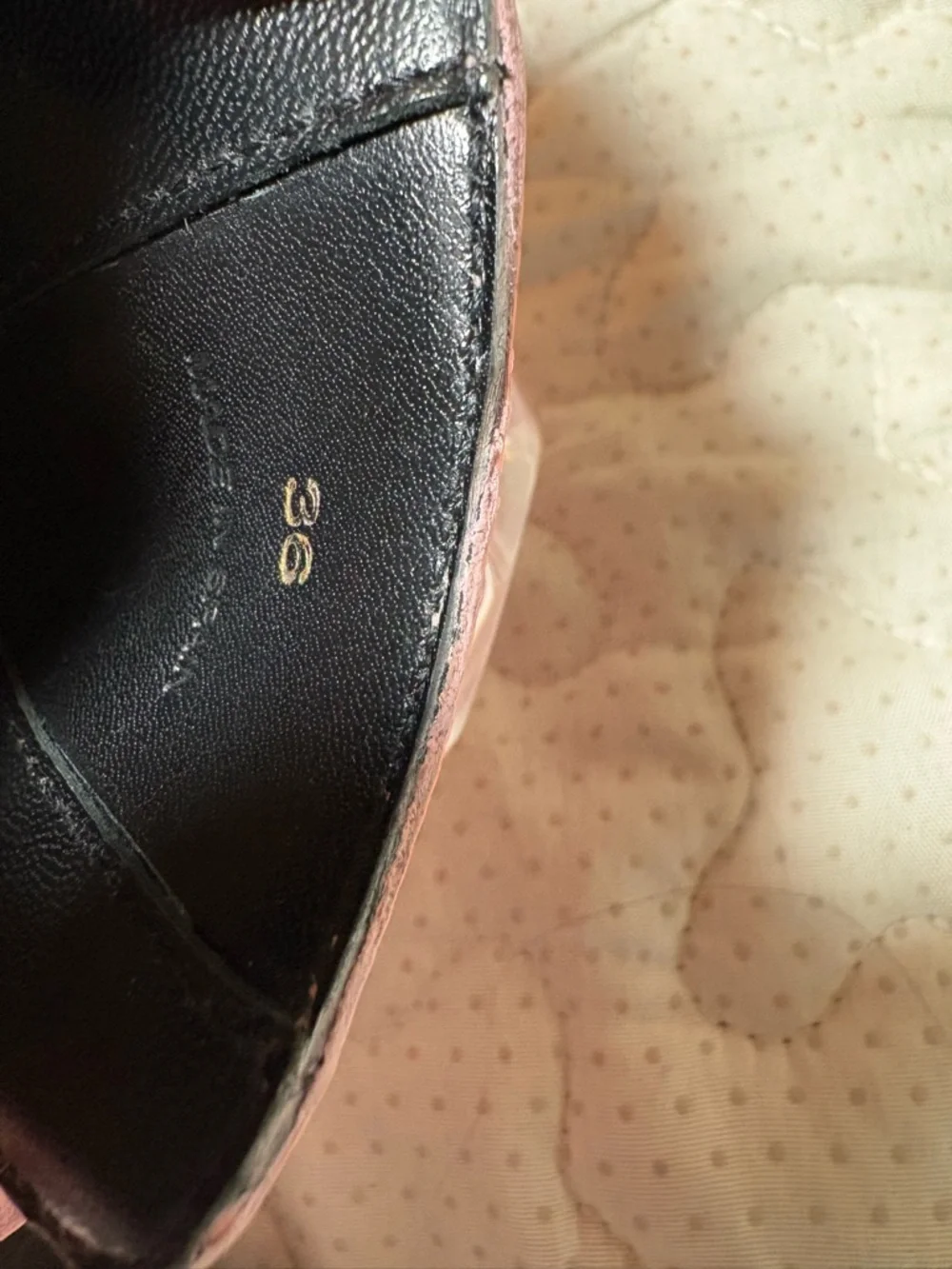 JW ANDERSON Pink Patent Slip-On Mules with Clear Acrylic Chain - Picture 11 of 16